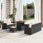 Conjunto de sofás de jardim com almofadas 11 pçs Bege e Creme