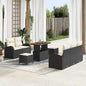 Conjunto de sofás de jardim com almofadas 11 pçs Bege e Creme