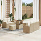 Conjunto de sofás de jardim com almofadas 11 pçs Bege e Creme