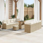 Garden Sofa Set with Cushion 11 pcs Beige and Cream