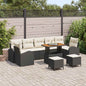 Garden Sofa Set with Cushions 10 pcs Beige and Cream