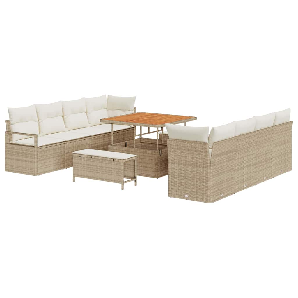 Conjunto de sofá de jardín Beige y Crema 100 x 100 x 71 cm