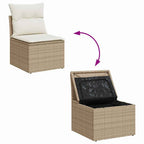 Conjunto de sofá de jardín Beige y Crema 100 x 100 x 71 cm