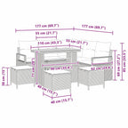 Conjunto de sofá de jardín con cojín 9 pcs Beige y Gris Claro