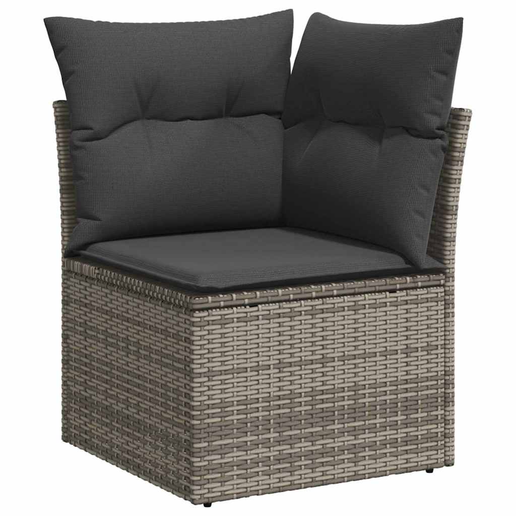 Conjunto de sofás de jardín con cojín 8 pcs Negro Poliratán