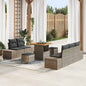 Garden Sofa Set with Cushions 8 pcs Beige Poly Rattan