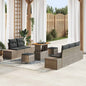 Garden Sofa Set with Cushions 8 pcs Beige Poly Rattan