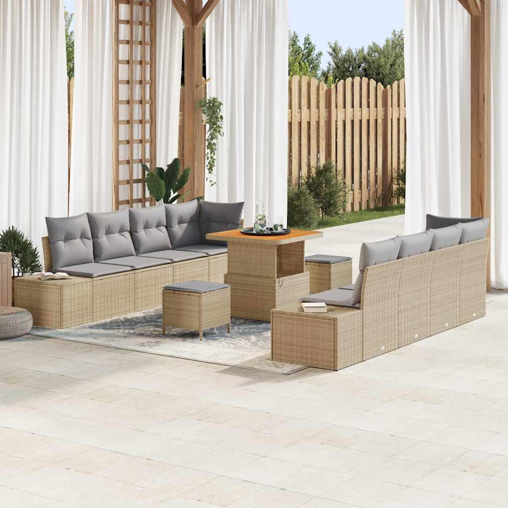 Conjunto de sofás de jardín Beige 100 x 100 x 71 cm Poliratán
