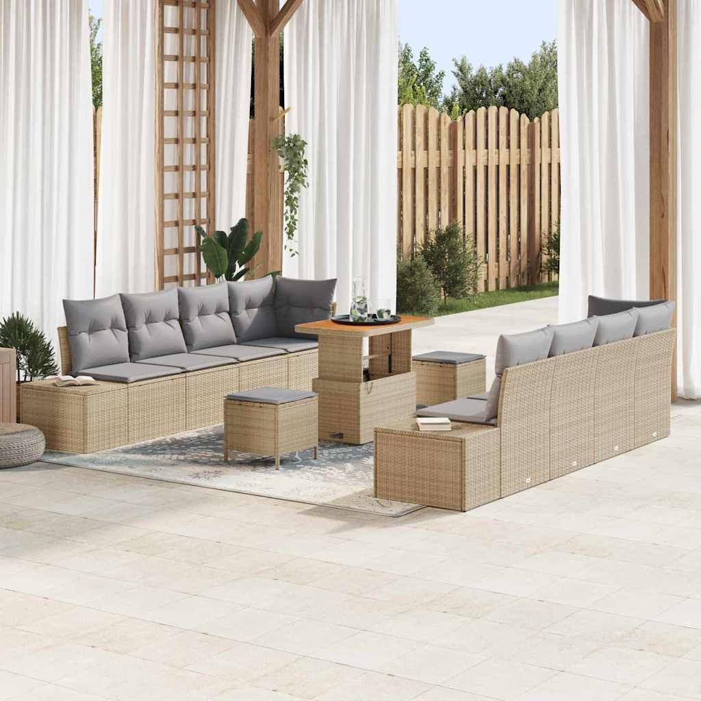 Conjunto de sofás de jardín Beige 100 x 100 x 71 cm Poliratán