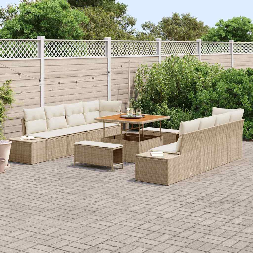 Conjunto de sofás de jardín Beige 100 x 100 x 71 cm Poliratán