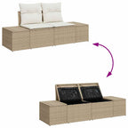 Conjunto de sofás de jardín con cojín 8 pcs Beige Poliratán