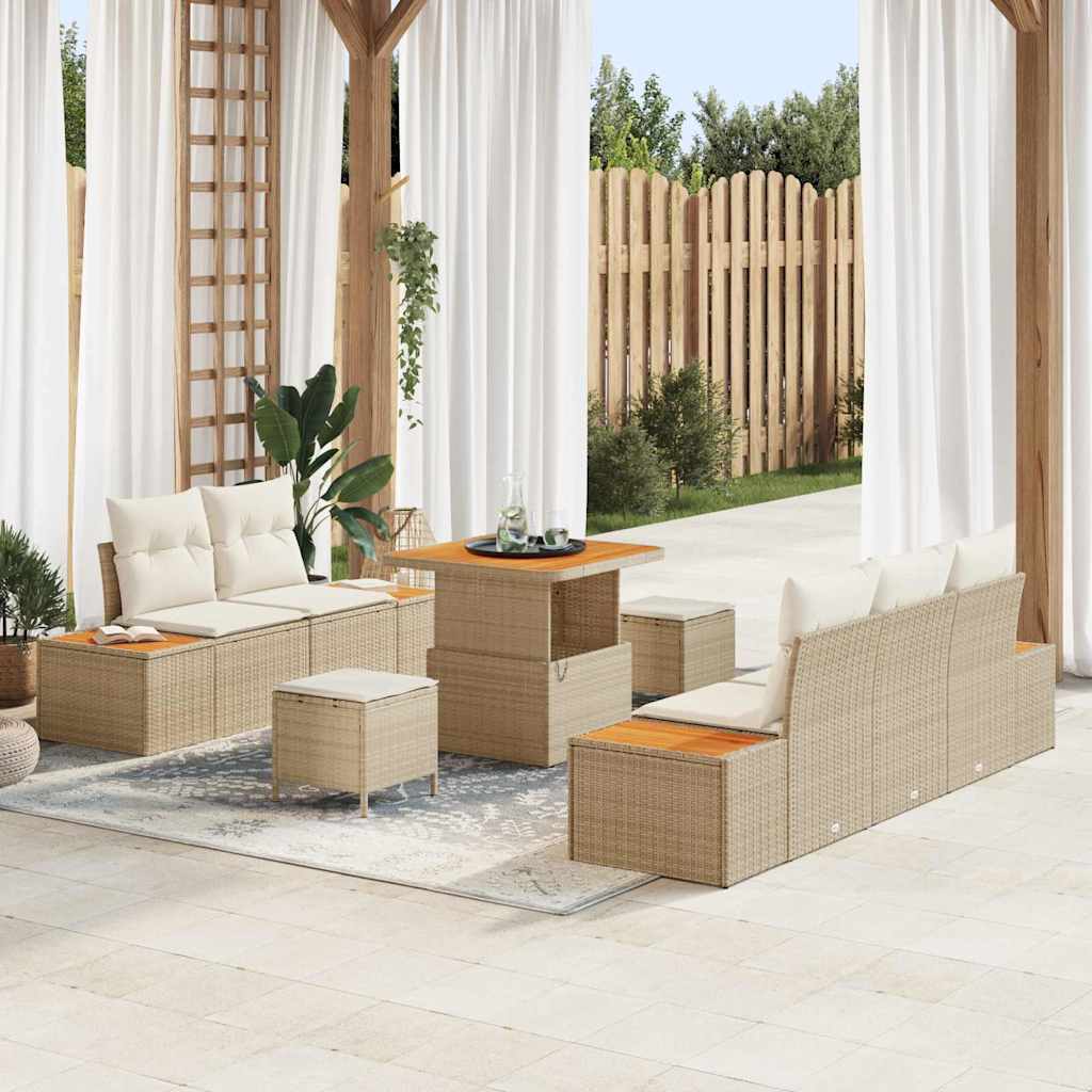 Conjunto de sofá de jardín 8 pcs Gris Claro y Gris Oscuro