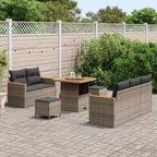 Conjunto de sofás de jardín 10 pcs Gris ratán sintético