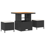 Conjunto de sofás de jardín con cojín 11 pcs Negro y crema