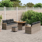 Conjunto de sofás de jardín 11 pcs Gris ratán sintético