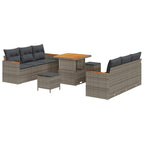 Conjunto de sofás de jardín 11 pcs Gris ratán sintético