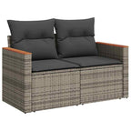 Conjunto de sofás de jardín 11 pcs Gris ratán sintético