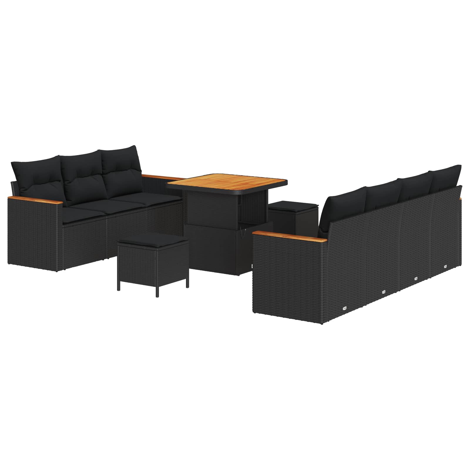 Conjunto de sofás de jardín 14 pcs Gris ratán sintético