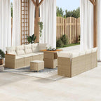 Conjunto de sofás de jardín 12 pcs Beige ratán sintético