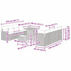 Conjunto de sofás de jardín 12 pcs Beige ratán sintético
