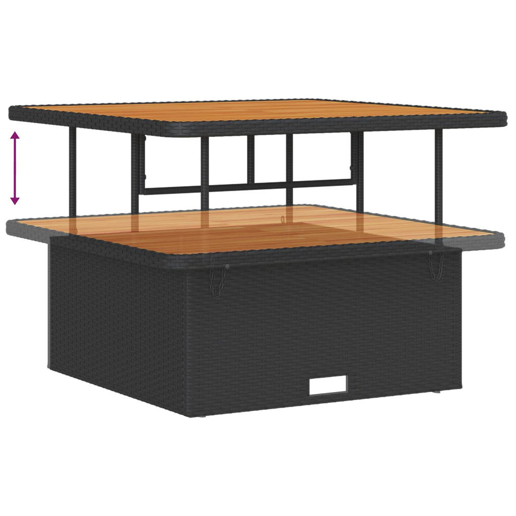 Conjunto de sofá de jardín con cojín 9 pcs Negro Poliratán