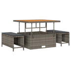 Conjunto de sofá de jardín con cojín 9 pcs Gris Poliratán