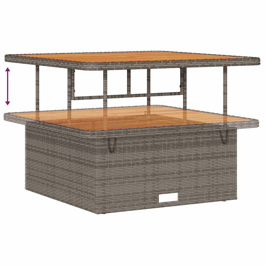 Conjunto de sofá de jardín con cojín 9 pcs Gris Poliratán