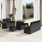 Conjunto de sofás de jardim 10 peças Cinzento vime sintético