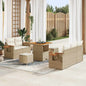 Conjunto de sofás de jardim 10 peças Cinzento vime sintético