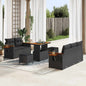 Conjunto de sofás de jardim 10 peças Cinzento vime sintético