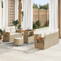 Conjunto de sofás de jardim 10 peças Cinzento vime sintético