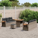 Conjunto de sofás de jardín 11 pcs Gris ratán sintético