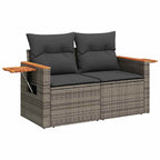 Conjunto de sofás de jardín 11 pcs Gris ratán sintético