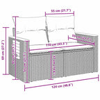 Conjunto de sofás de jardín 11 pcs Gris ratán sintético