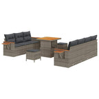 Conjunto de sofás de jardín 13 pcs Gris ratán sintético