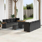 Conjunto de sofás de jardim 12 pçs Cinzento vime sintético