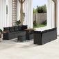 Conjunto de sofás de jardim 12 pçs Cinzento vime sintético