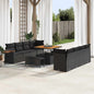 Conjunto de sofás de jardim 12 pçs Cinzento vime sintético