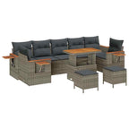 Conjunto de sofás de jardín 13 pcs Gris ratán sintético