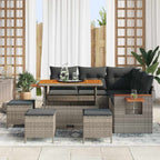 Conjunto de sofás de jardín 10 pcs Gris ratán sintético