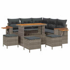 Conjunto de sofás de jardín 10 pcs Gris ratán sintético