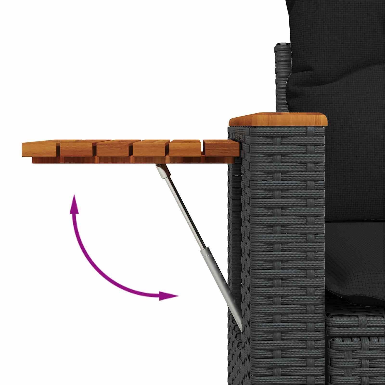 Conjunto de sofás de jardín 11 pcs Negro ratán sintético
