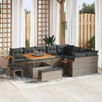 Conjunto de sofás de jardín 13 pcs Gris ratán sintético