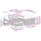 Conjunto de sofás de jardín 13 pcs Gris ratán sintético
