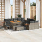 Conjunto de sofás de jardín 17 pcs Gris ratán sintético