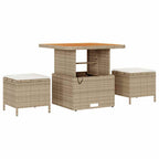 Conjunto de sofás de jardín con cojín 11 pcs Beige y Crema