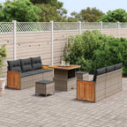 Conjunto de sofás de jardín 11 pcs Gris ratán sintético