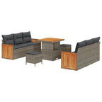 Conjunto de sofás de jardín 11 pcs Gris ratán sintético