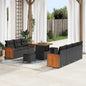 Conjunto de sofás de jardim 13 peças cinzento vime sintético