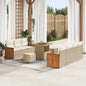 Conjunto de sofás de jardim 13 peças cinzento vime sintético